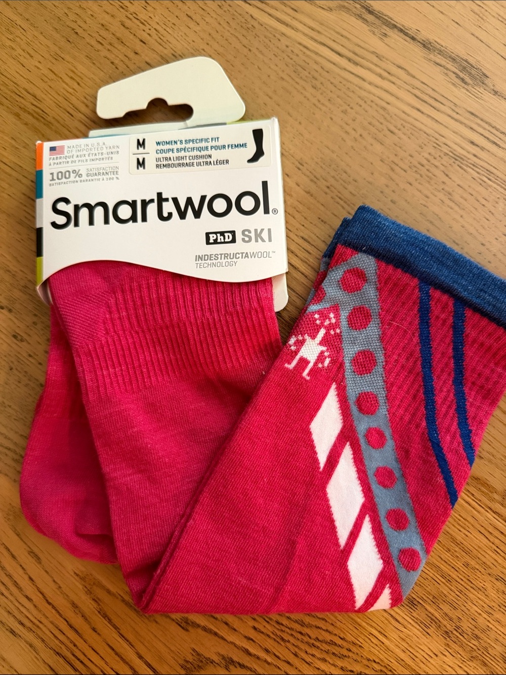 NWT Smartwool PhD Ski Socks Women’s Medium Ultra Light Cushion Merino Wool